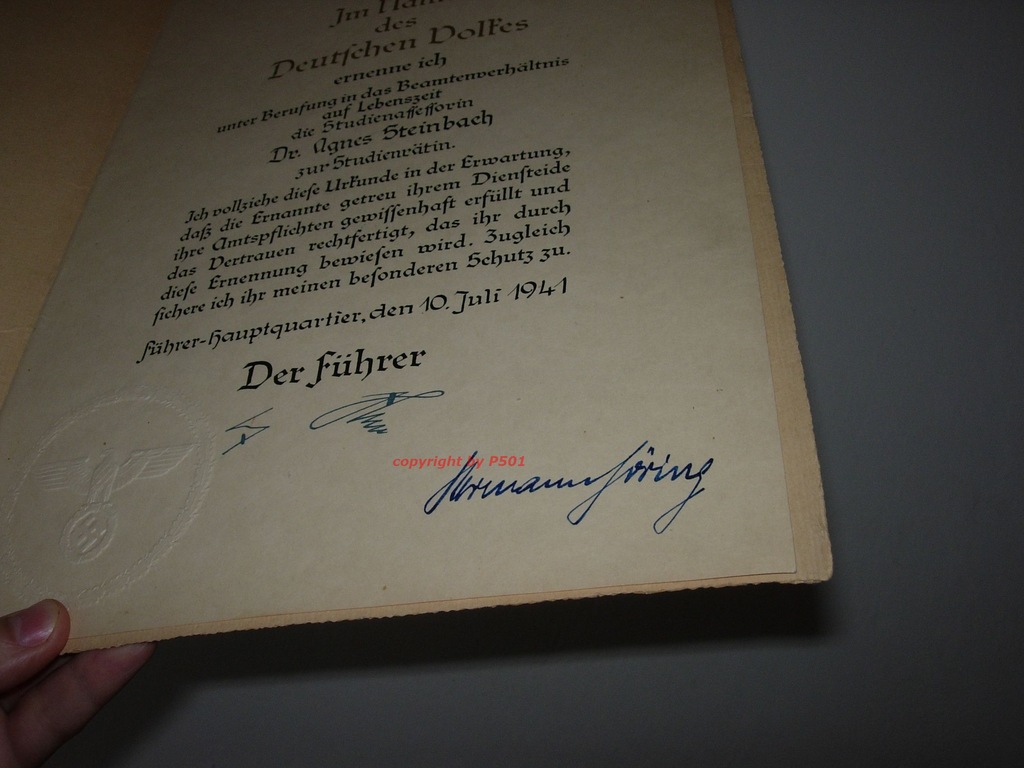 Hermann Goering AUTOGRAF III RZESZA Hitler RARYTAS
