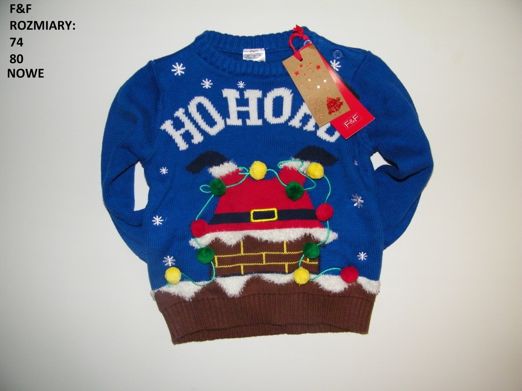 nowy sweterek święty Mikołaj 80 f&f