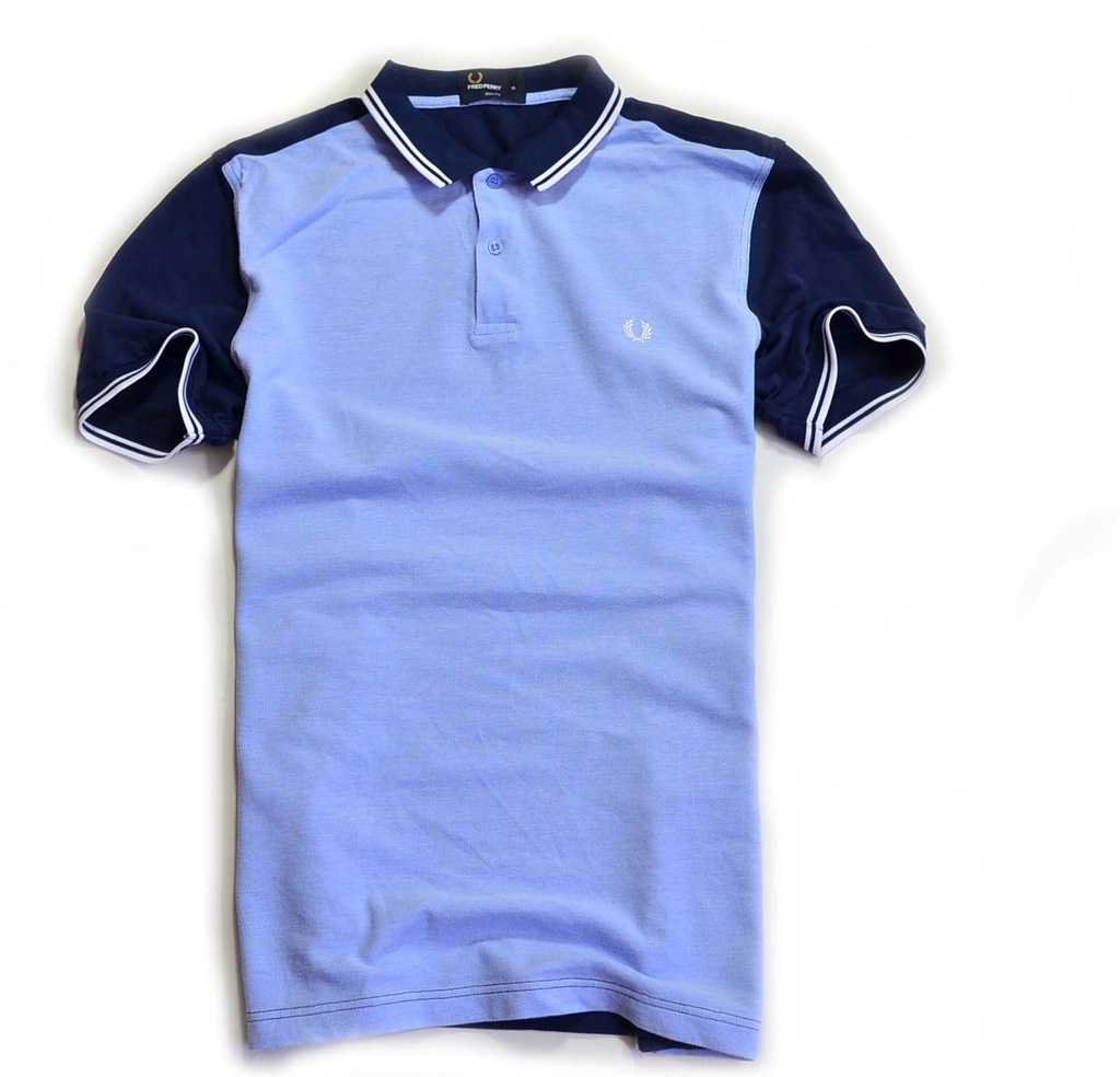 FRED PERRY_ SLIM FIT___ BLUE_COTTON_ POLO_ XL