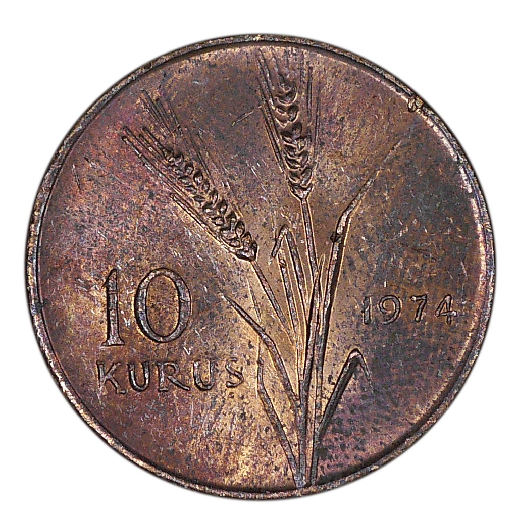 Turcja - moneta 10 kurus 1974 rok