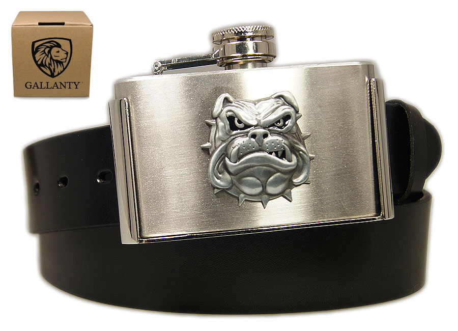 PASEK Skórzany KLAMRA PIERSIÓWKA BULLDOG + PUDEŁKO