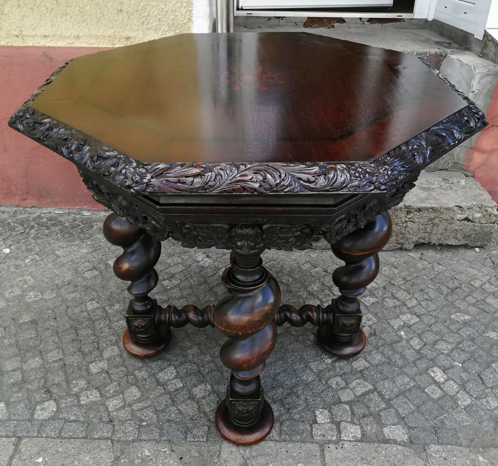 Piękny oryginalny stolik GDAŃSKI -- XIX wiek