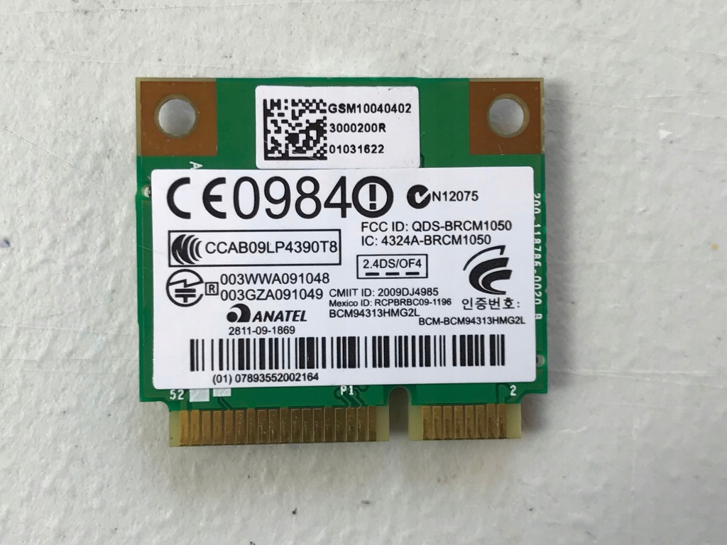 Karta WiFi Anatel BCM94313HMG2L HP 620 621 625 FV