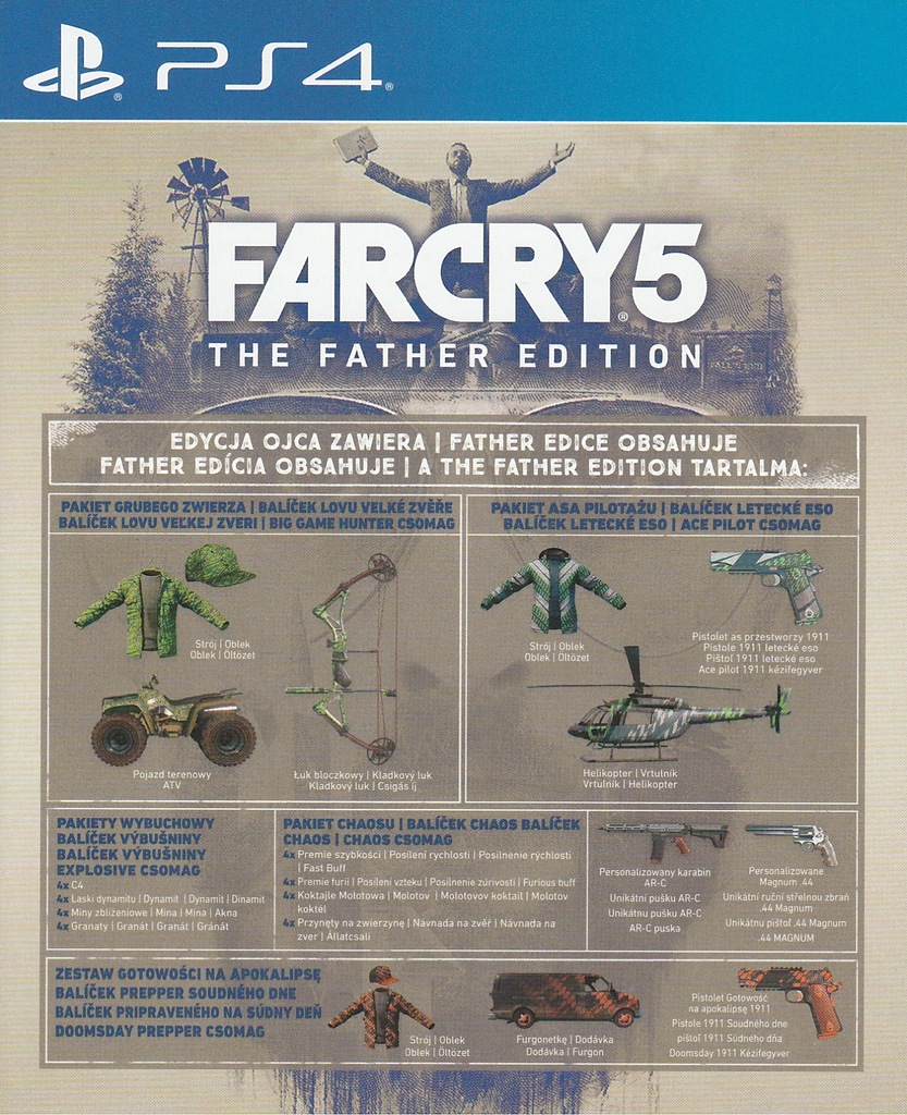 FAR CRY 5 [PS4] 5 PAKIETÓW DODATKÓW DLC! +2 BRONIE