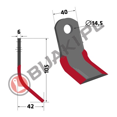 Nóż Noże Y ZAP-13 kosiarka bijakowa Zappator Rapid