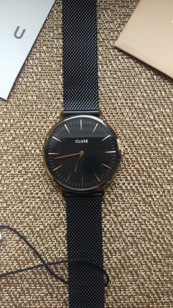 Piękny damski zegarek CLUSE CL18117 GOLD BLACK 289