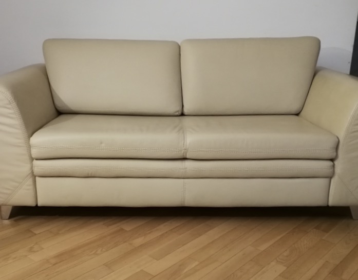 Sofa kanapa skórzana - skóra naturalna rozkładana