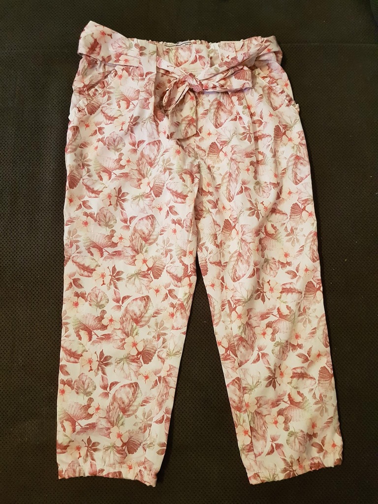 MAYORAL Letnie spodnie kwiaty 92 18-24m różowe