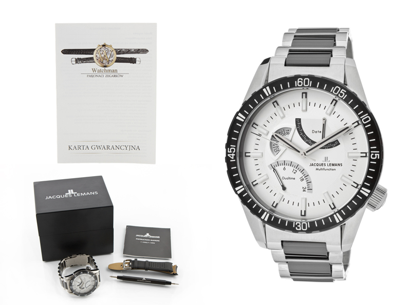 Zegarek męski JACQUES LEMANS GMT 1-1584L FVAT LIC