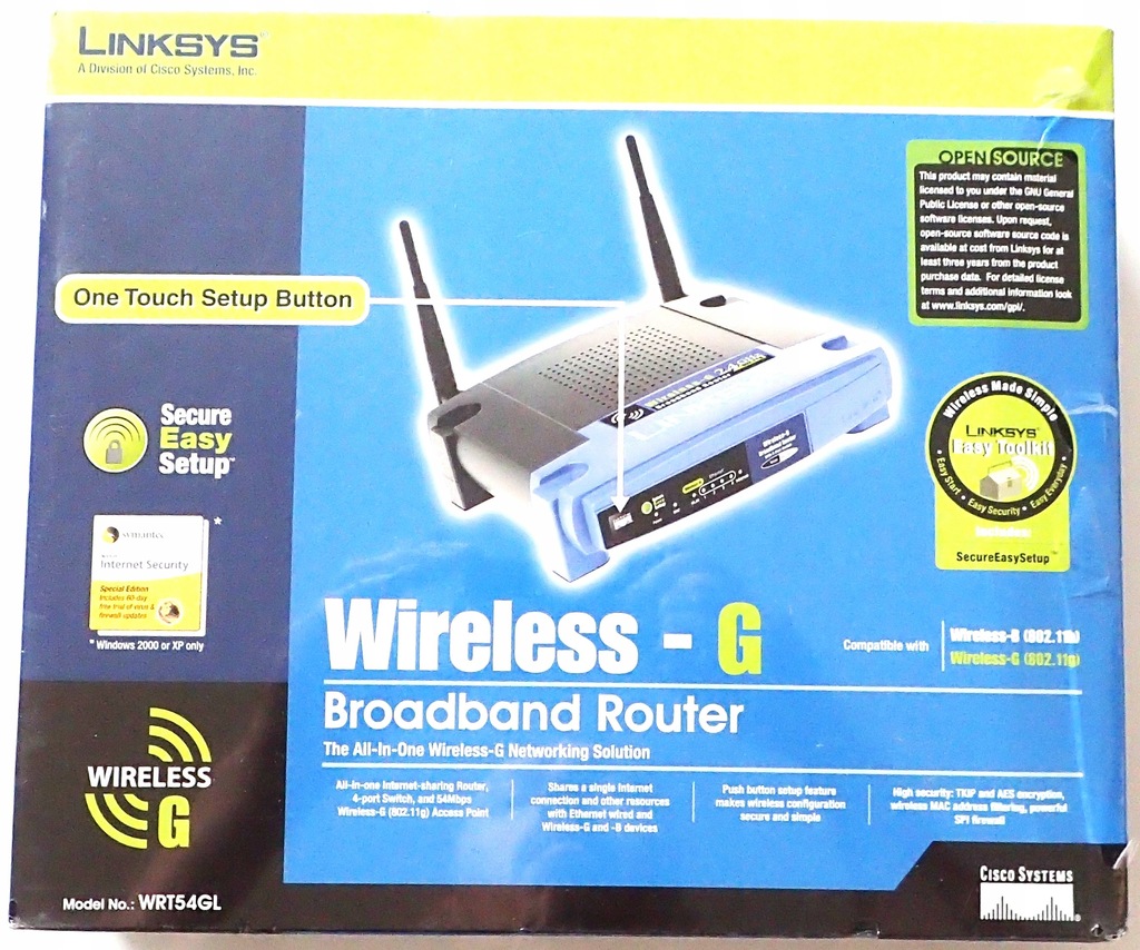 ROUTER LINKSYS WRT54GL Wireless-G Broadband NOWY