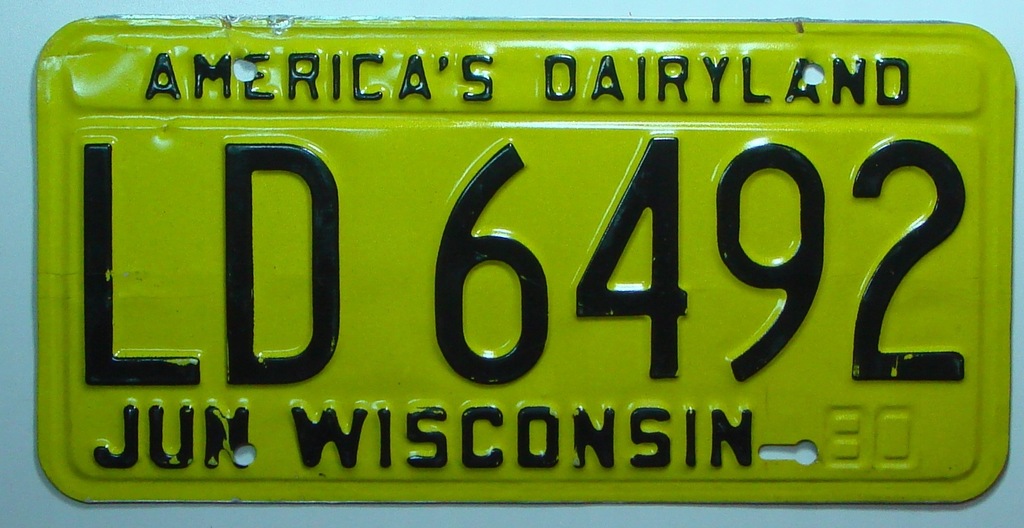 Wisconsin : Tablica rejestracyjna z USA