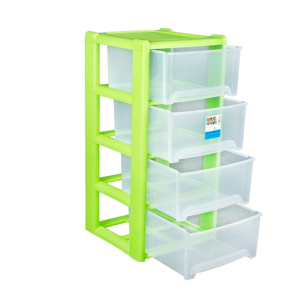 PLASTIKOWY REGAŁ POJEMNIK NA ZABAWKI 4 SZUFLADY - 7207282973
