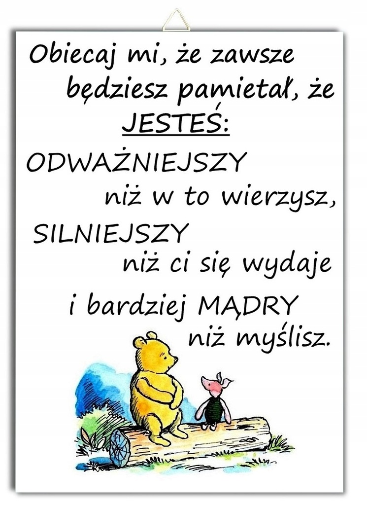 Kubuś Puchatek Cytaty O Przyjaźni Plakat KUBUŚ PUCHATEK odwaga siła cytat Zawieszka - 7700891814