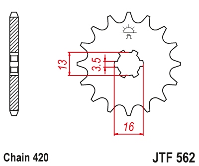 Zębatka przednia JT 10Z, 420 KFX; LT-A, ZR; DT 50
