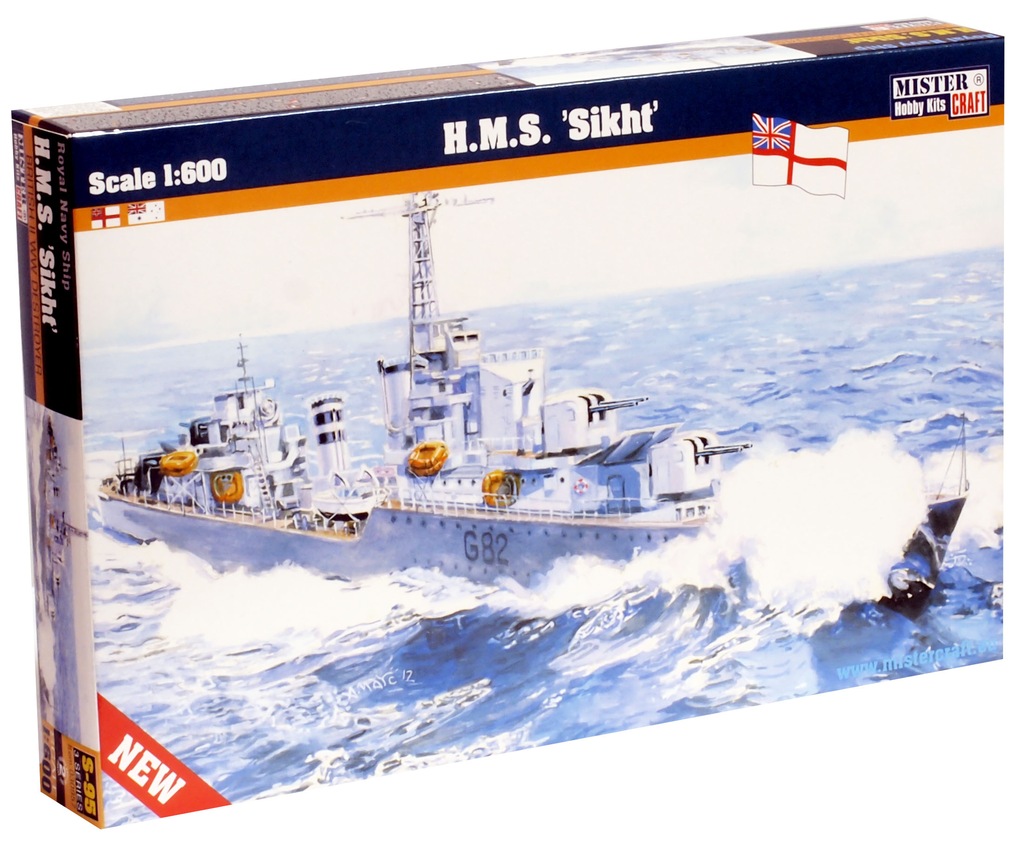 MODEL DO SKLEJANIA OKRĘT WOJENNY H.M.S. SIKHT