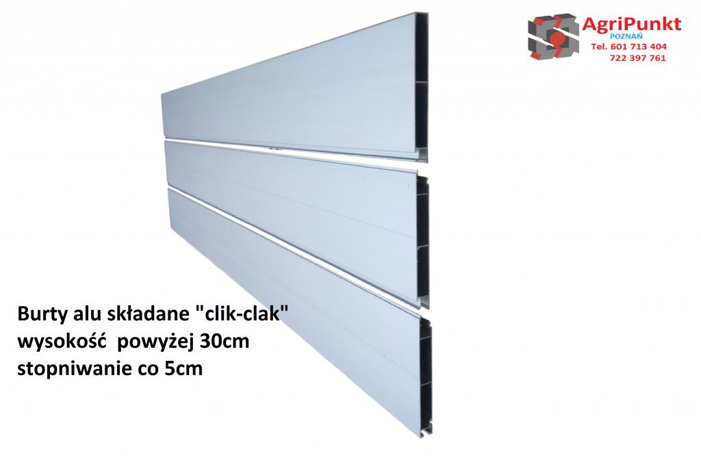 Burty aluminiowe składane H100/25 ANODA