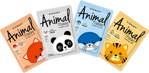CONNY koreańskie maseczki na twarz ANIMAL zestaw