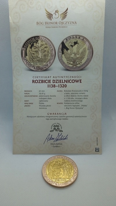 MEDALE:HOŁD PR,ROZBICIE DZIEL,UNIA POL-LIT,KOR WŁ
