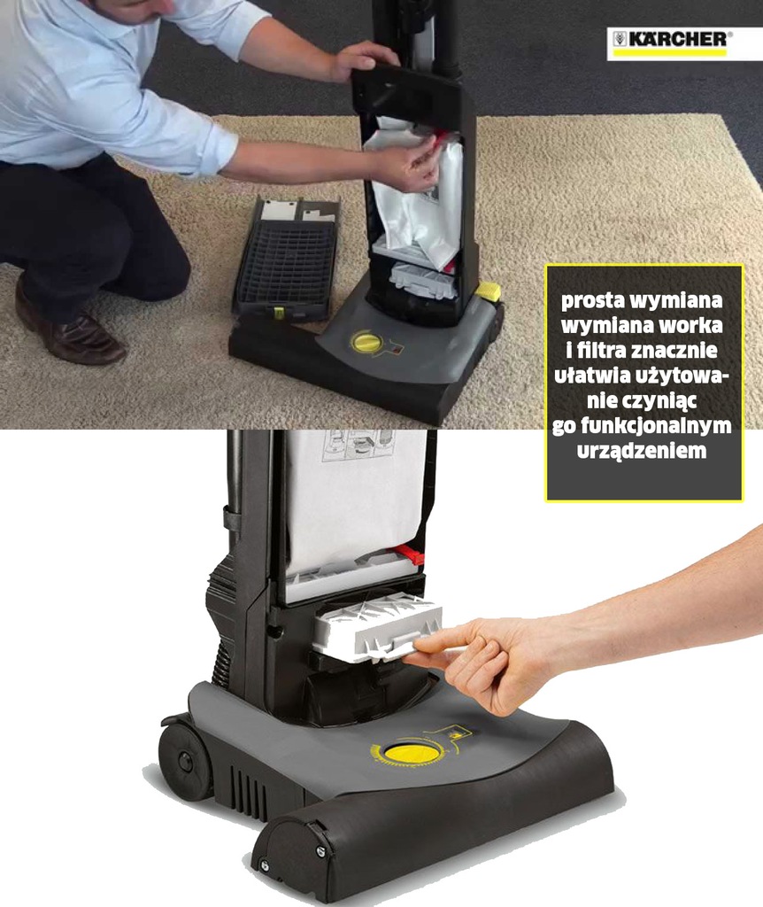 ODKURZACZ SZCZOTKOWY KARCHER CV 38/1 DO BIUR,HOTEL 7072701871