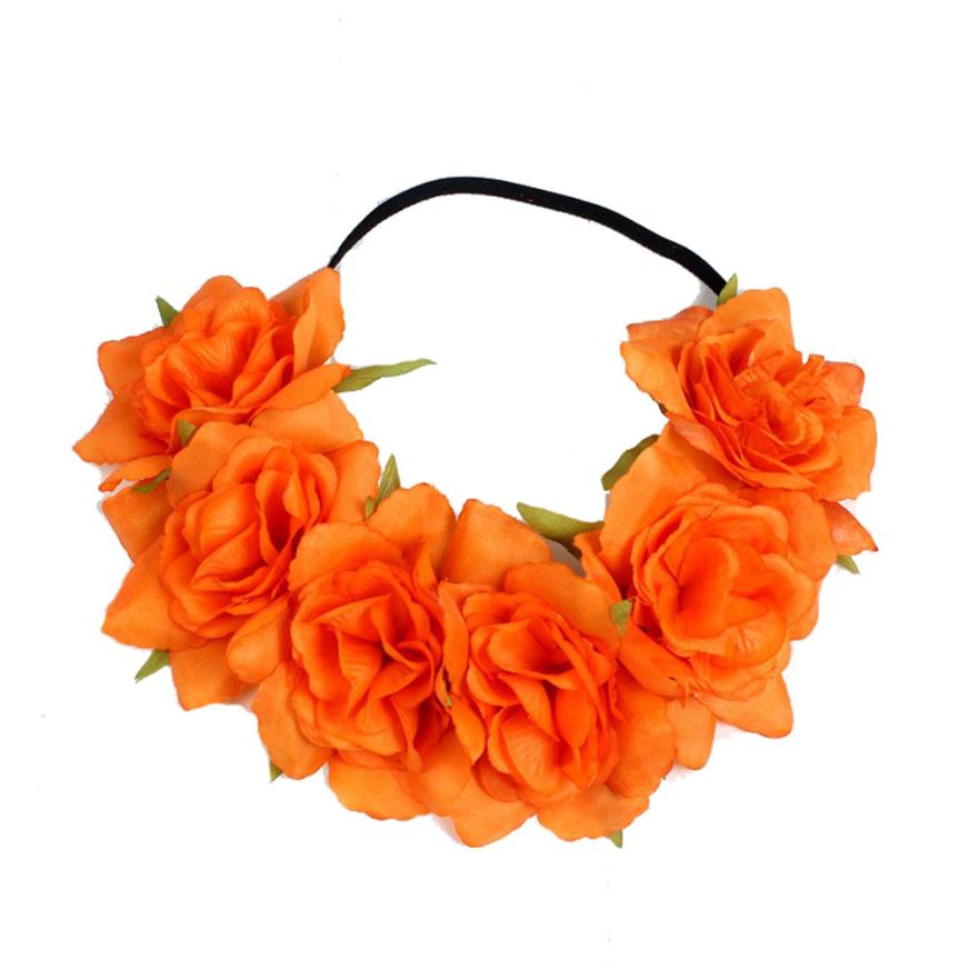 Opaska z kwiatami,DRUHNA,ŚLUB DUŻE KWIATY ORANGE