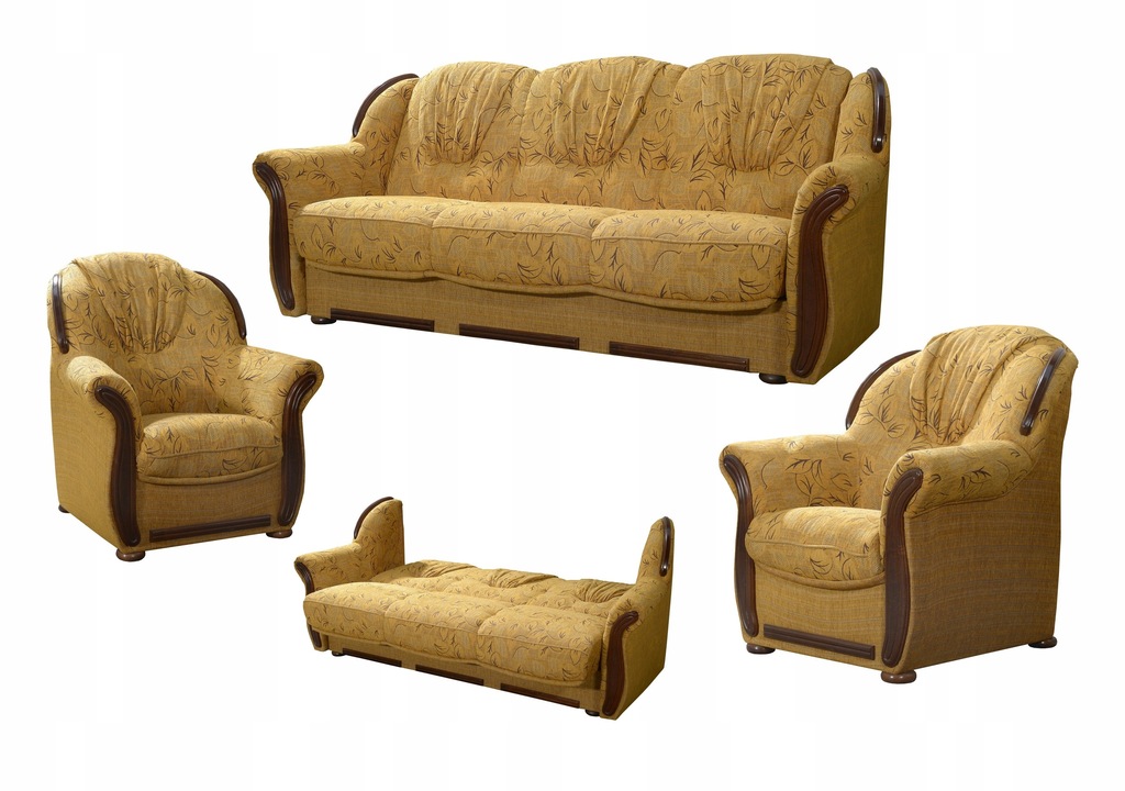 BELLA zestaw wypoczynkowy kanapa fotele wzory sofa