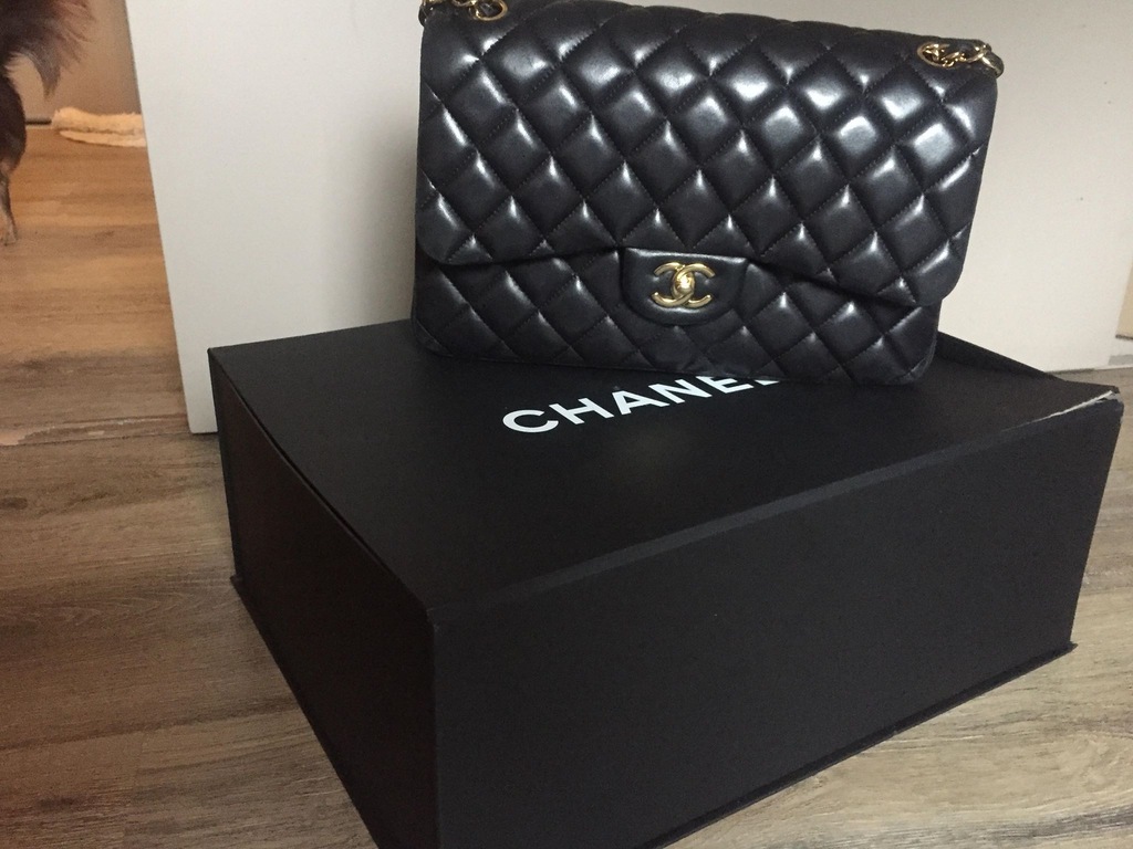 Chanel large classic rachunek lambskin vitkac