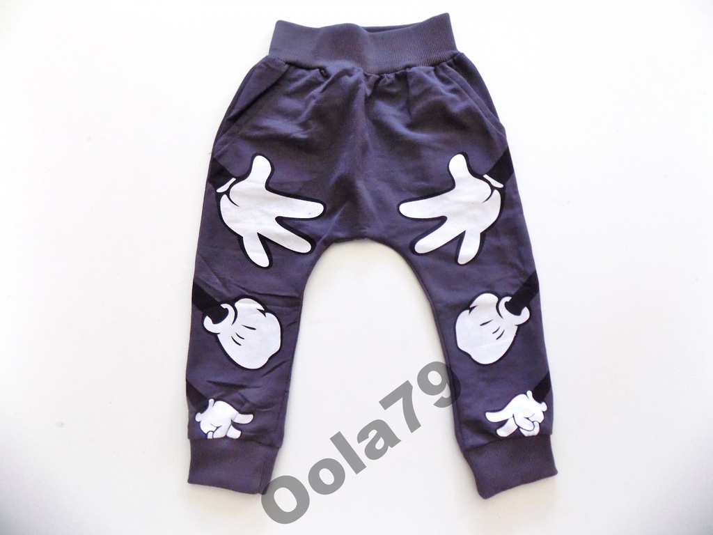SPODNIE BAGGY MYSZKA MIKI DLA NIEGO SZARE 98CM