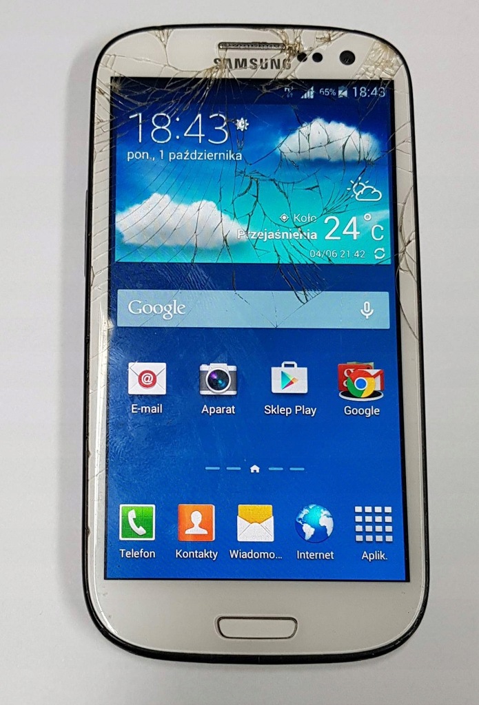 Samsung S3 Neo I9301i sprawny, stłuczona szybka