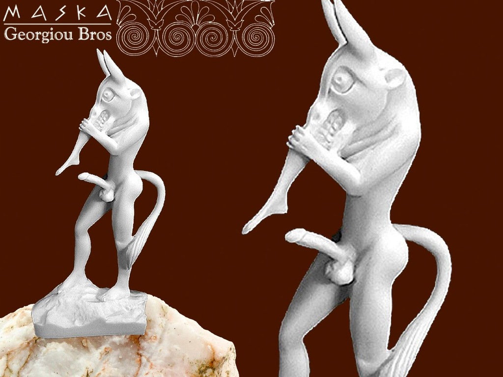 Satyr - diabełek seksowny -alabaster grecki MASKA