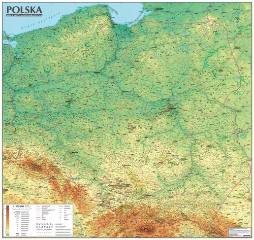 mapa ogólnogeograficzna Polska Mapa Ogólnogeograficzna. Mapa ścienna, 1   7764007993 