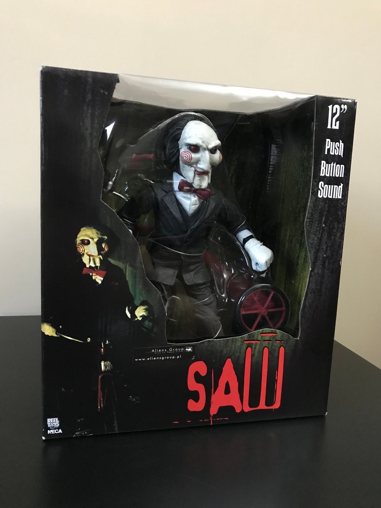 SAW PIŁA BILLY FIGURKA Z DŹWIĘKIEM JIGSAW HORROR