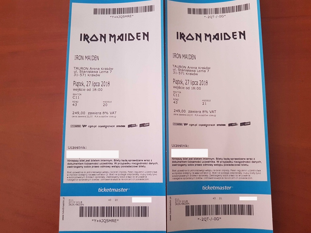 Bilety na koncert Iron Maiden 27.07 KRAKÓW