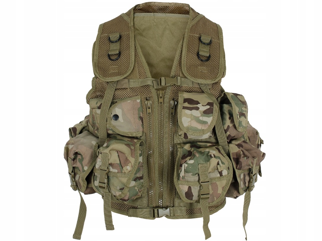 KAMIZELKA TAKTYCZNA 9 kieszeni US MULTICAM +Kabura