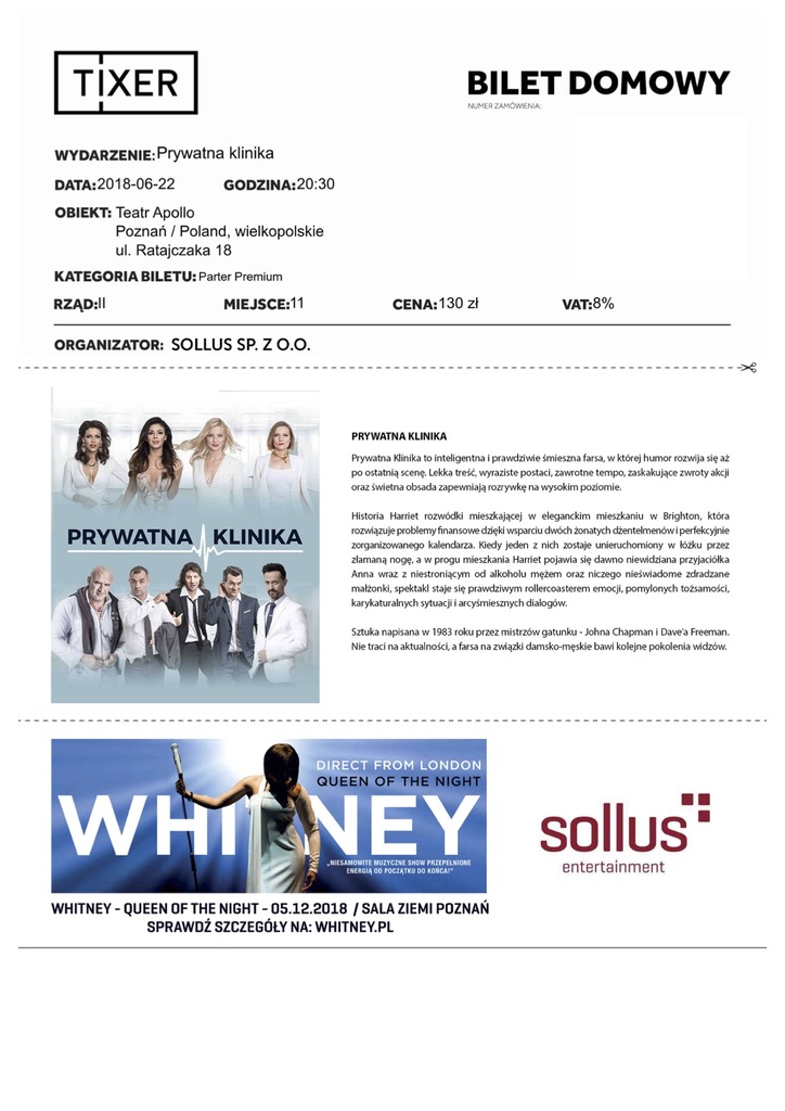 BILETY PREMIUM PRYWATNA KLINIKA POZNAŃ APOLLO x 4