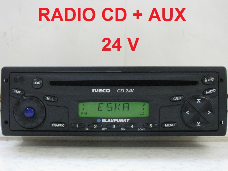 RADIO CD 24V MAN IVECO SCANIA MERCEDES VOLVO AUX