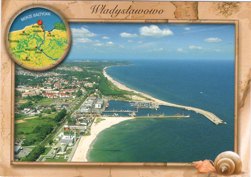 WŁADYSŁAWOWO - PORT i MIASTA Z GÓRY + MAPA - 2016