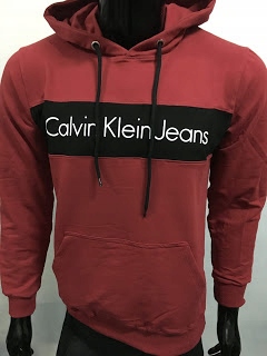 BLUZA CALVIN KLEIN KLASYCZNA LOGO BORDO M