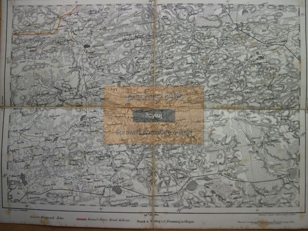 MAPA REYMANN LUBACZÓW JAWORÓW MAGIERÓW JANÓW RAWA