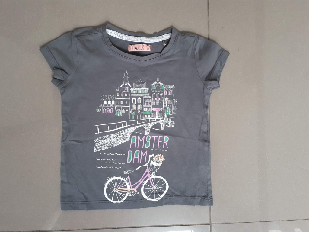 Bluzeczka t-shirt szara z rowerem Cool Club r.92