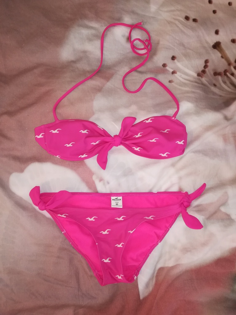 Bikini HOLLISTER Pink Strój UNIKAT Perełka XS xxs
