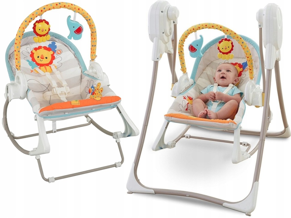 FISHER PRICE Huśtawka Fotelik Bujaczek 3w1 BFH07