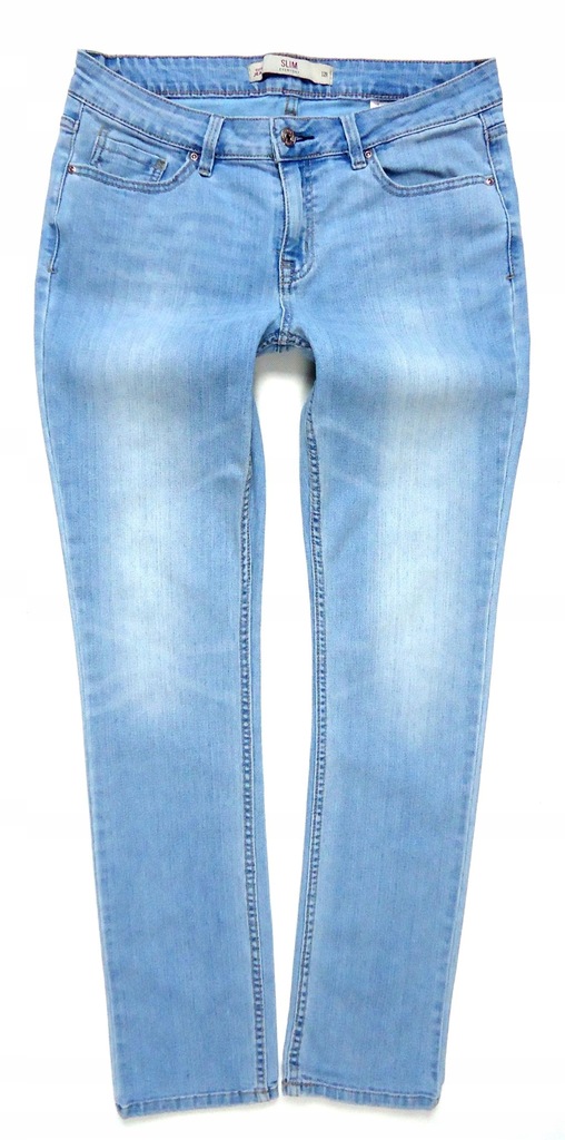 1234 NEXT jeansy rurki SKINNY przetarcia 40/42
