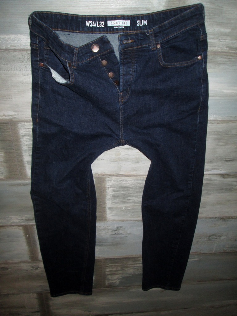 DENIM CO STRETCH rurki spodnie męskie jeans W34L32