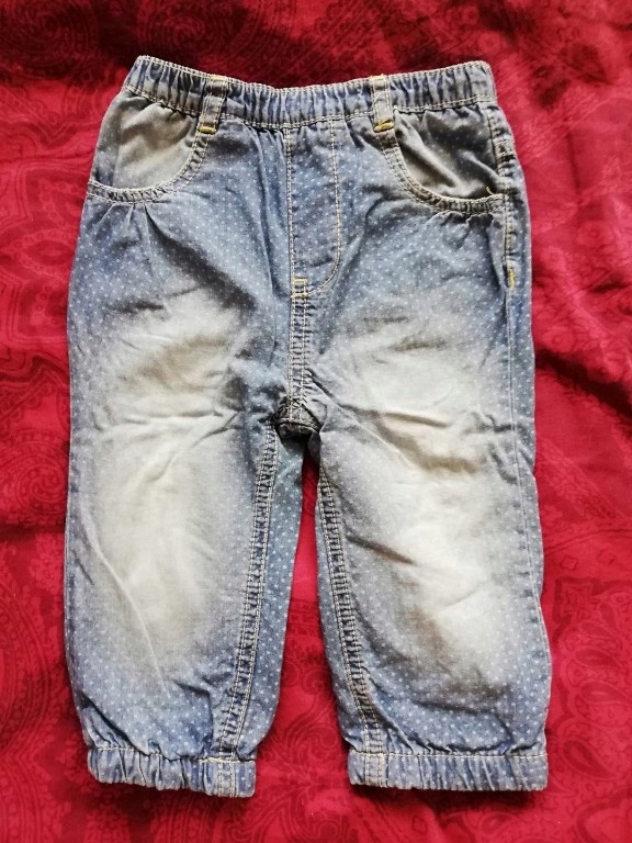 Mothercare Jeansowe spodnie ze ściągaczem r. 80cm