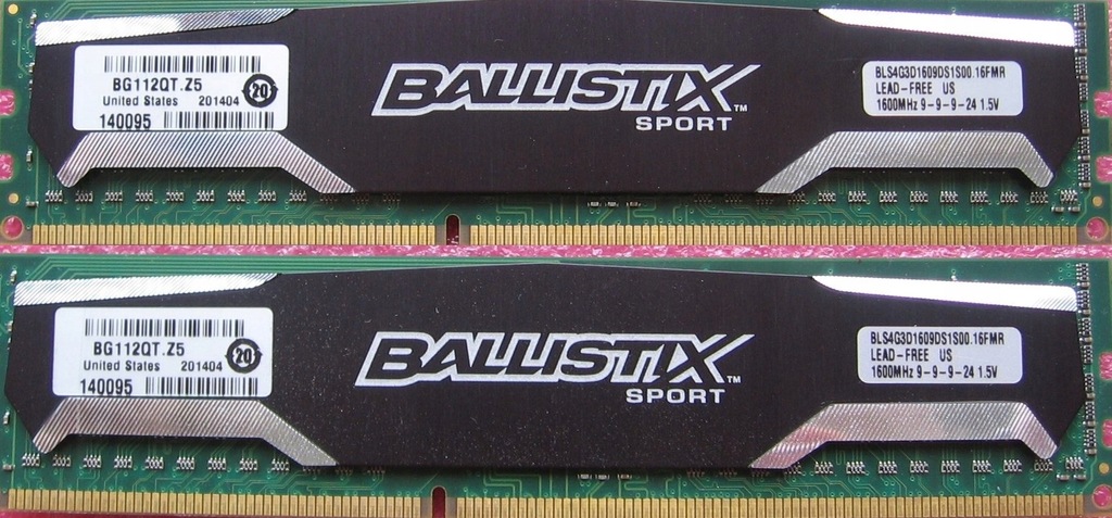 Ballistix Sport 8GB 2X4GB BLS2CP4G3D1609DS1S00CEU
