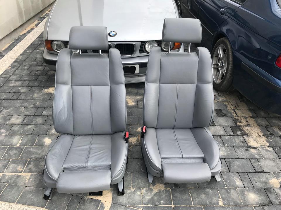 BMW E38 E39 SKÓRA  SZARA KONTURSITZE ELEKT FOTELE