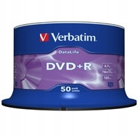 VERBATIM DVD+R 16x 4.7GB DATALIFE MATT 50 sztuk