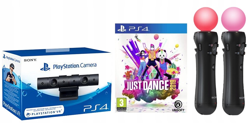 PLAYSTATION CAMERA V2 PS4 2x MOVE JUST DANCE 2019