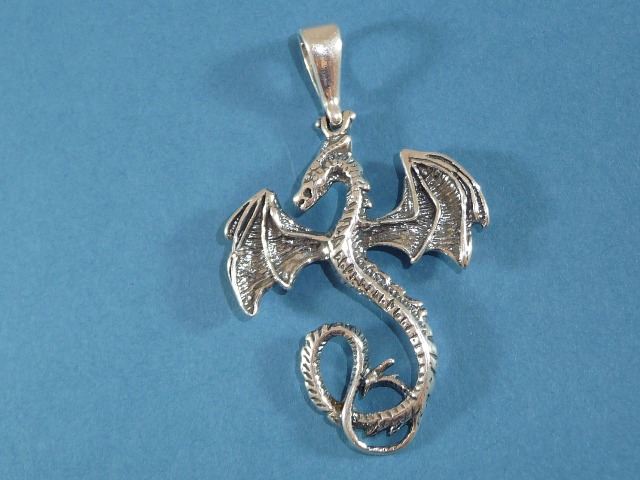 srebrny wisiorek srebrny srebro smok dragon duży