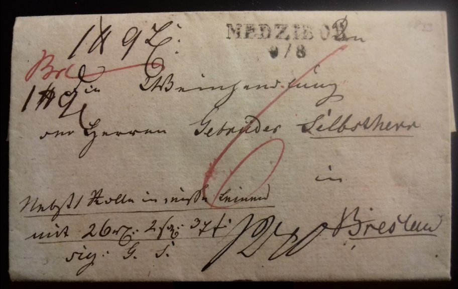 list MEDZIBOR Międzybórz Oleśnica 9.08.1833